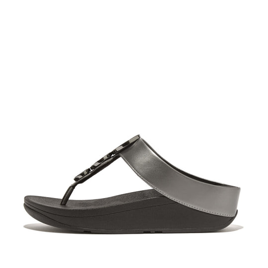Fitflop Halo Bead Circle Metallic Toe Post Black