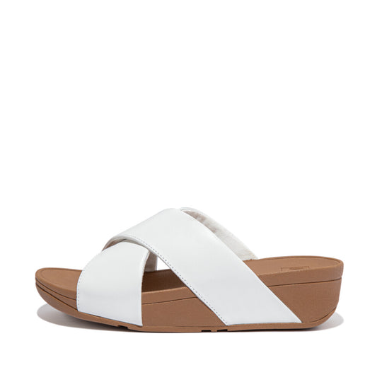 FitFlop Lulu Cross Slide Sandals - White