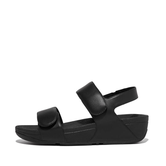FitFlop Lulu Adjustable Velcro Leather Black Back-Strap