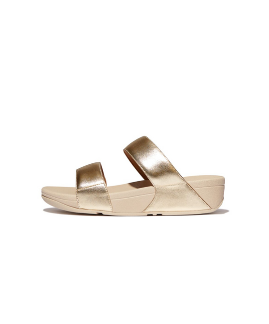 FitFlop Lulu Leather Slides Platino