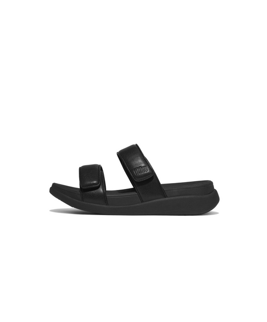 FitFlop F-Mode Go Adjustable Flatform Two Bar Slides Black