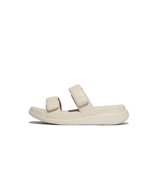 FitFlop F-Mode Go Adjustable Flatform Two Bar Slides Beige