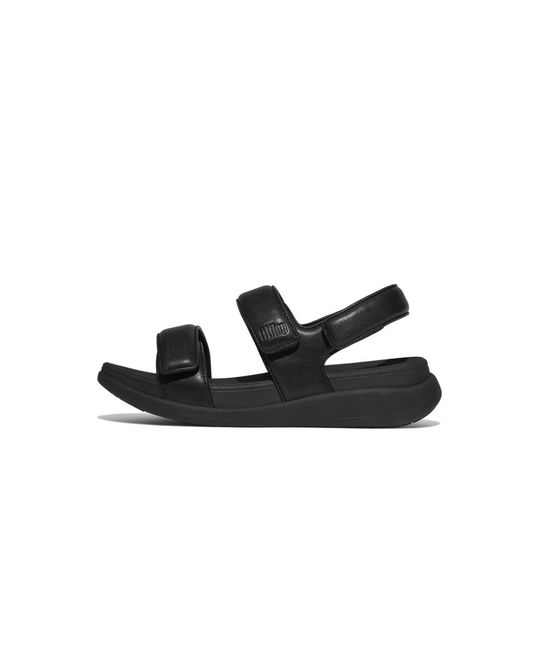 FitFlop F-Mode Go Adjustable Flatform Back Strap Sandal Black