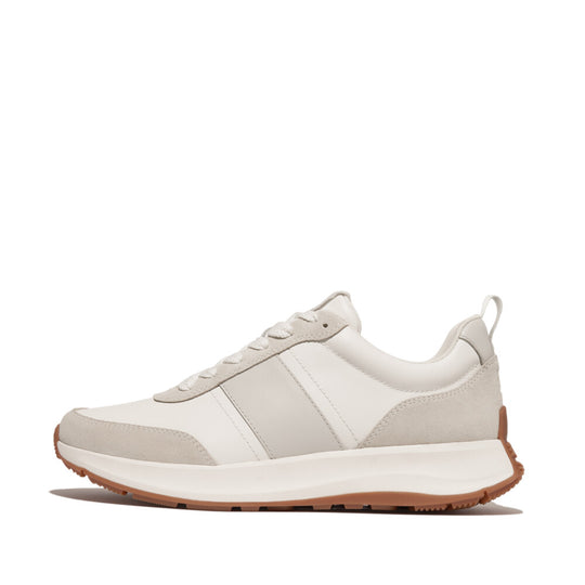 Fitflop F-Mode Flow Leather Mens Suede Sneaker Urban White/ Artic Grey