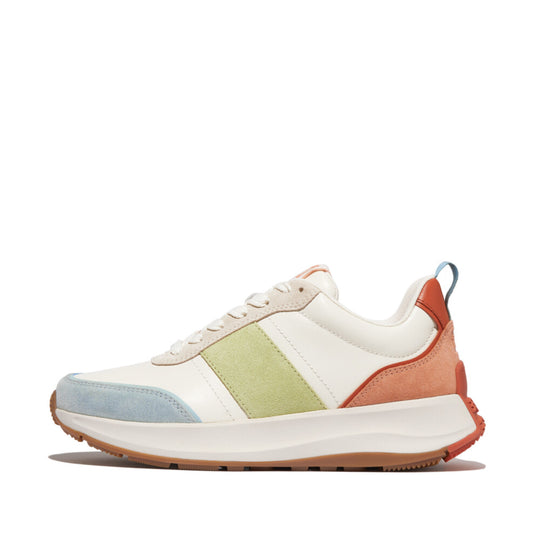 FitFlop F-Mode Flow Suede-Mix Flatform Sneaker Apricot Mix