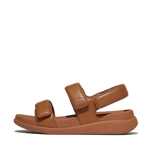 FitFlop F-Mode Go Adjustable Flatform Back Strap Sandals Deep Tan