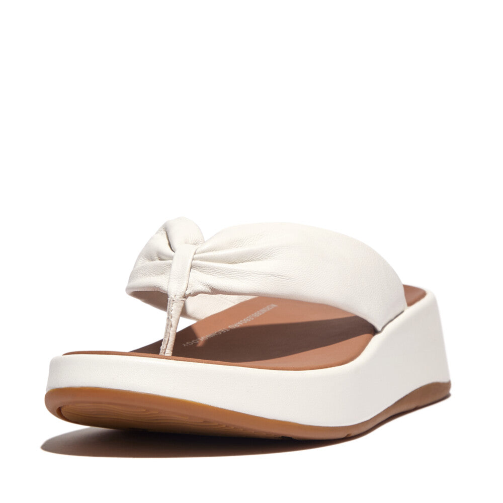 FitFlop F-Mode Leather Twist Flatform Toe Post Sandal White – FitFlop ...