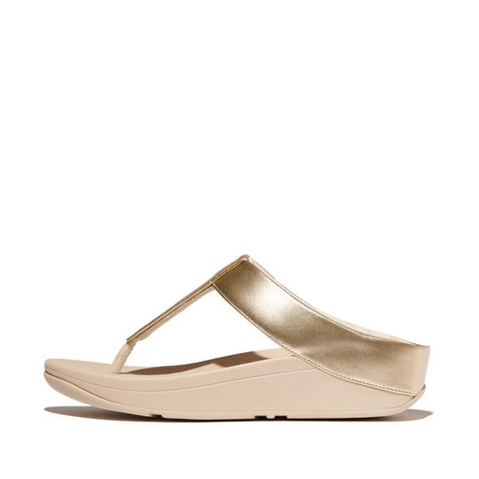 Fitflop Fino Glitterdust Metallic Toe-Post Sandals Platino