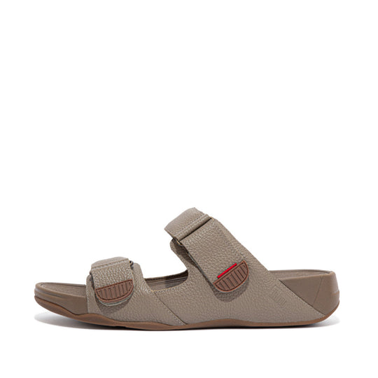 FitFlop Gogh Moc Leather Timberwolf Brown Mens Slides