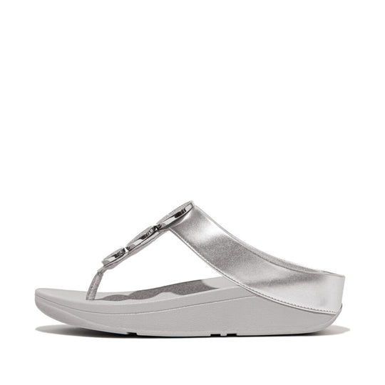 Fitflop Halo Bead Circle Metallic Toe Post Silver