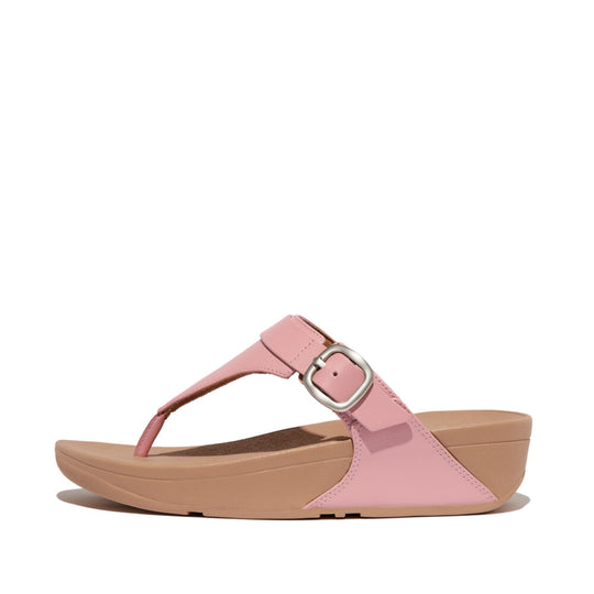 FitFlop Lulu Adjustable Leather Toe Post Sandals Pink