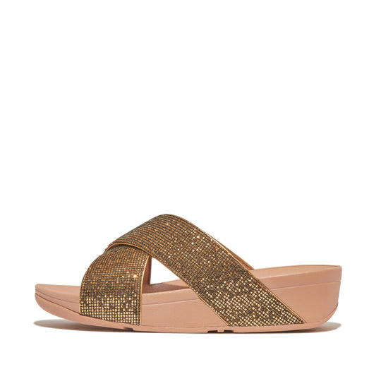 Fitflop Lulu Glitterball Cross Slide Gold