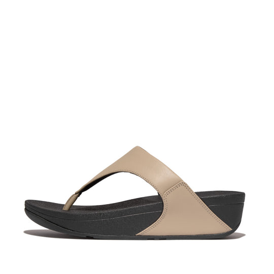 Fitflop Lulu Leather Toe Post Latte Beige