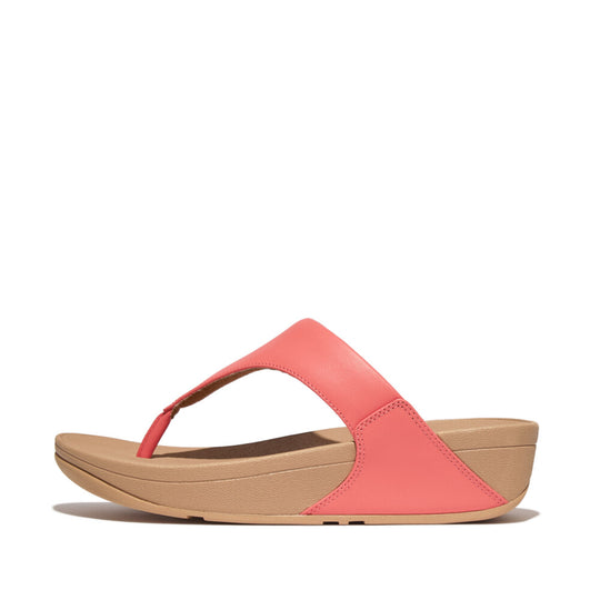 Fitflop Lulu Leather Toe Post Rosy Coral