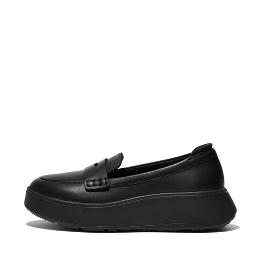 Fitflop F-Mode Leather Flatform Penny Loafers Black