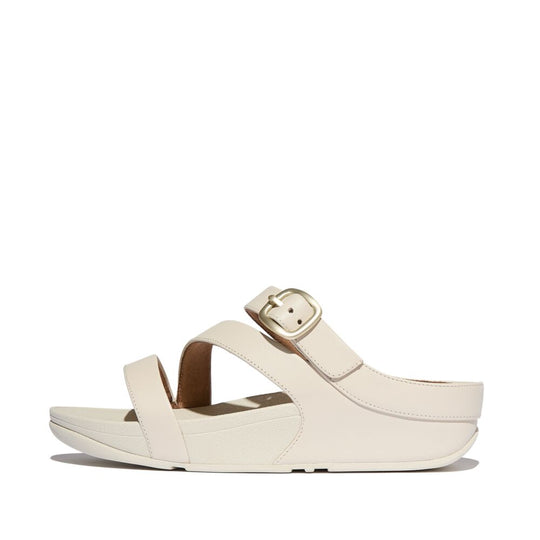 FitFlop Skinny II Leather Z Strap Slides Paris Beige