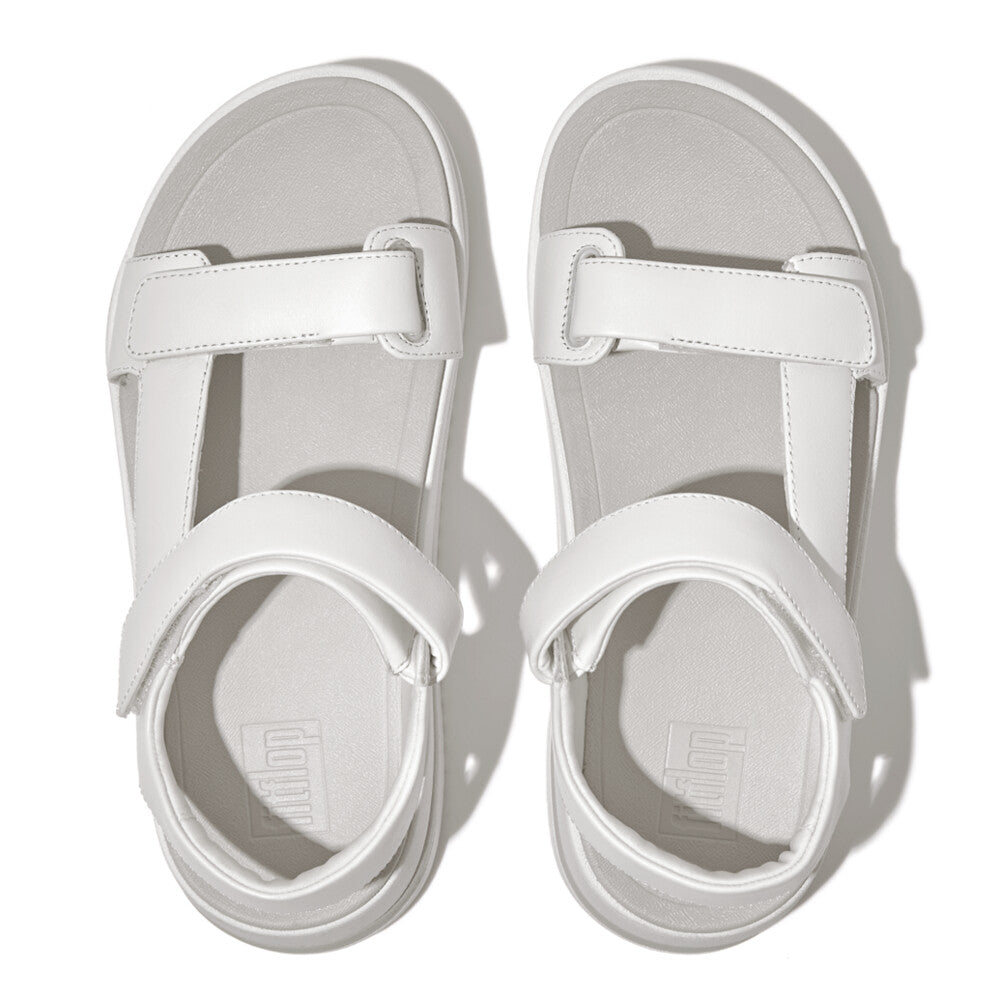 FitFlop Surfer Adjustable Leather Back-Strap Sandals White – FitFlop ...