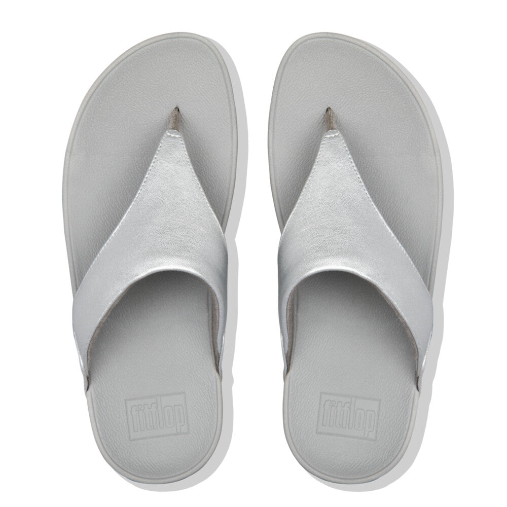 FitFlop Lulu Leather Toe Post Sandals Silver FitFlop Australia