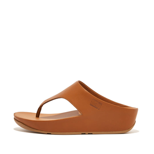 FitFlop Shuv Leather Toe Post Sandals Brown