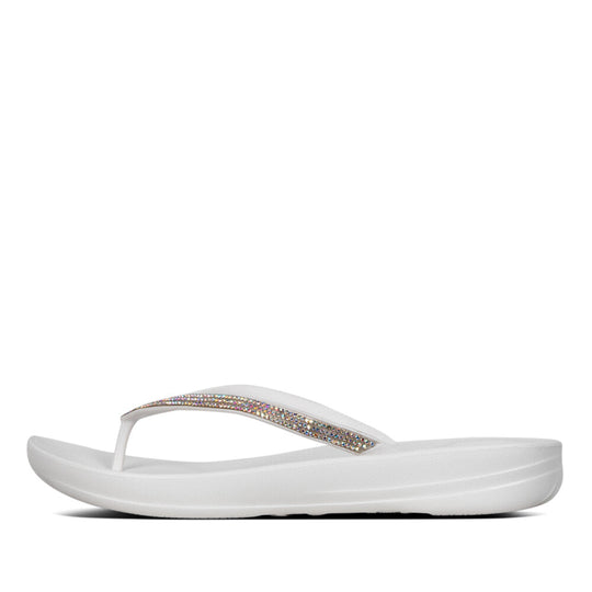 FitFlop iQushion Sparkle Thongs White