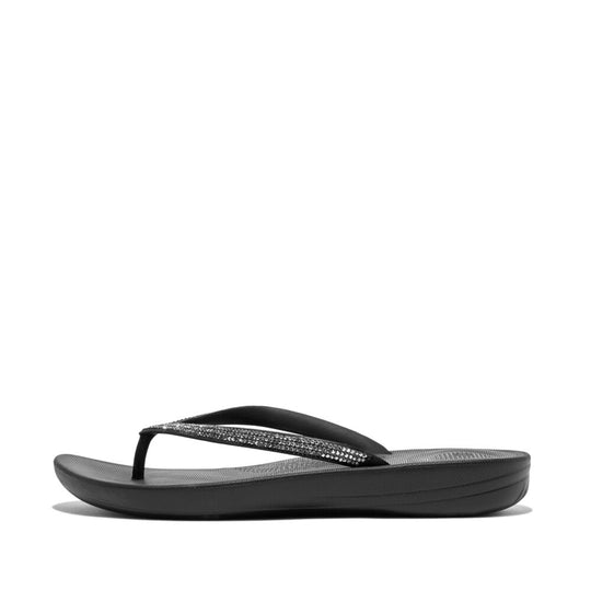 FitFlop iQushion Sparkle Thongs Black