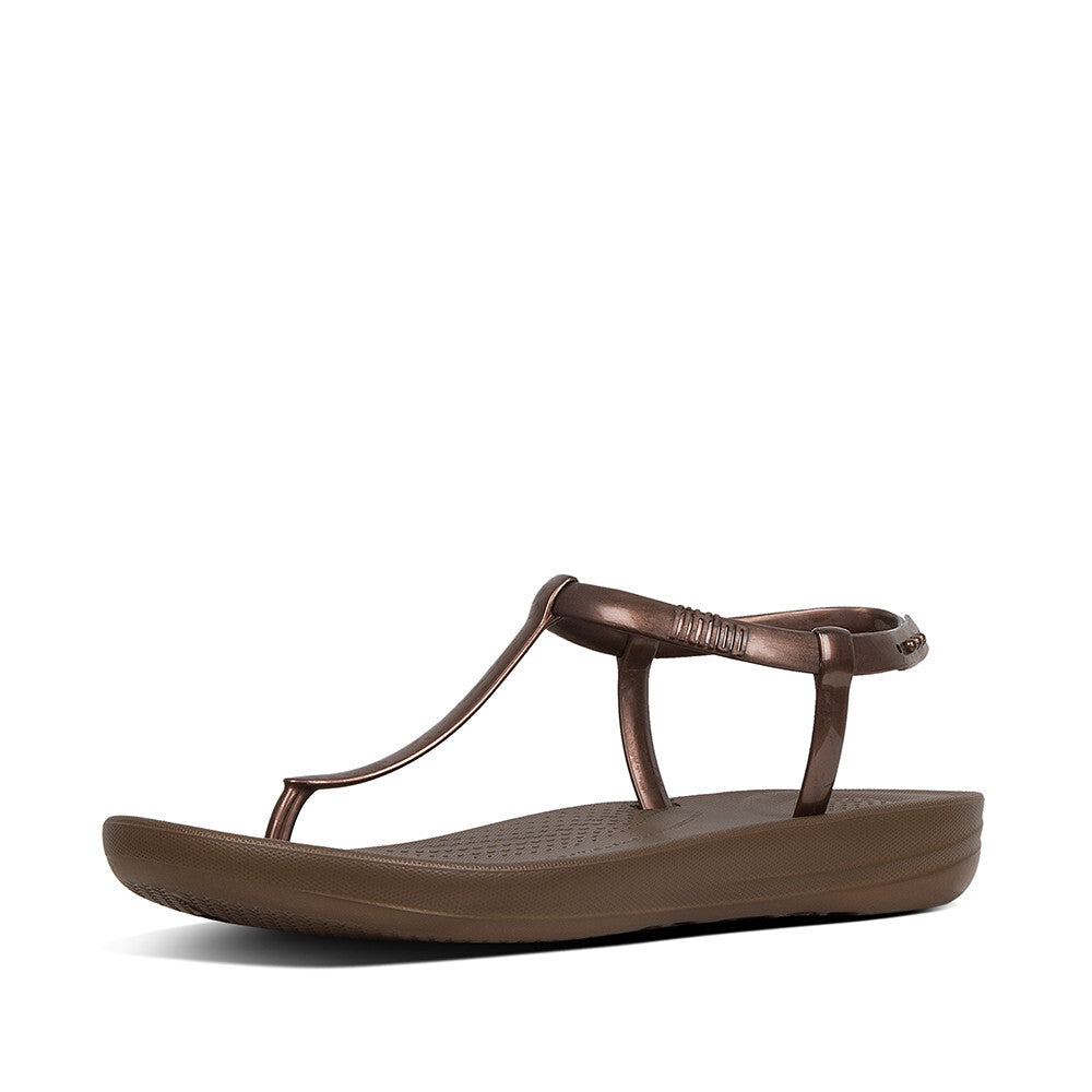FitFlop iQushion Splash Pearlised Thongs Bronze FitFlop Australia