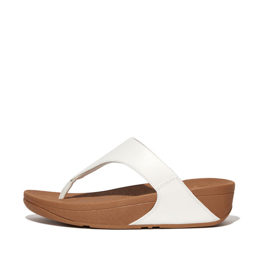FitFlop Lulu Leather Toe Post Sandals White