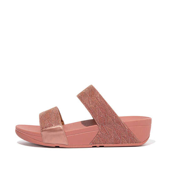 FitFlop Lulu Glitz Slides Pink